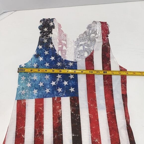 IFSE Las Vegas American Flag Lace Racerback Top Size Small - Picture 10 of 11